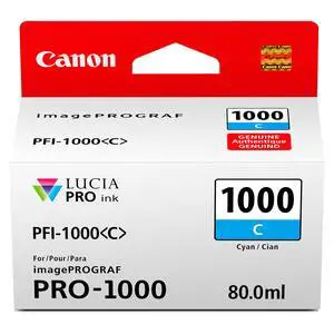 PFI-1000 Genuine Cyan Ink Tank, Compatible with ImagePROGRAF PRO-1000 Printers PFI-1000 Genuine Cyan Ink Tank, Compatible with ImagePROGRAF PRO-1000 Printers