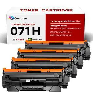 071H Toner Cartridge High Capacity Replacement Compatible for Canon 071H 071 CRG-071 Use with ImageCLASS LBP122dw LBP121dn MF272dw MF273dw MF274dw MF275dw Printers 071/071H Toner 4-Pack 071H Toner Cartridge High Capacity Replacement Compatible for Canon 071H 071 CRG-071 Use with ImageCLASS LBP122dw LBP121dn MF272dw MF273dw MF274dw MF275dw Printers 071/071H Toner 4-Pack