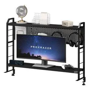 Ergonomic Monitor Stand for 42" and Up Tables, Adjustable Shelf, Rust-Free Metal Frame, Supports 200 lbs, Easy Assembly, Suitable for Gaming and Office Ergonomic Monitor Stand for 42" and Up Tables, Adjustable Shelf, Rust-Free Metal Frame, Supports 200 lbs, Easy Assembly, Suitable for Gaming and Office