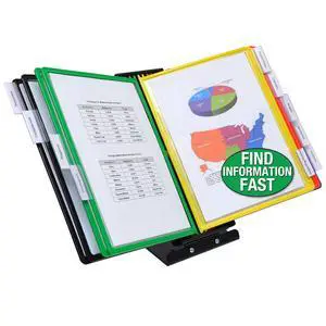SWITCHFILE 10-Pocket Reference Display Organizer Color Pkts | Compact Weighted Metal Base For Wall or Desktop Use Portrait or Landscape Display -10 EZ-Load Pockets / 20 Letter Size Sheets SWITCHFILE 10-Pocket Reference Display Organizer Color Pkts | Compact Weighted Metal Base For Wall or Desktop Use Portrait or Landscape Display -10 EZ-Load Pockets / 20 Letter Size Sheets