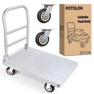 Stainless Steel Platform Cart 1320 lbs Heavy Duty Flatbed Push Dolly with 5 Inch Rubber Wheels 36 x 24 Inch Platform Truck for Warehouse Industrial Use Black Stainless Steel Platform Cart 1320 lbs Heavy Duty Flatbed Push Dolly with 5 Inch Rubber Wheels 36 x 24 Inch Platform Truck for Warehouse Industrial Use Black