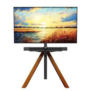 Tripod Easel TV Stand for Most 32-75 Inch LED LCD Screens,Corner TV Stand | Height-adjustable Modern TV Floor Mount Swivel with Soundbar Shelf for Bedroom/Living Room,MAX VESA 600x400mm,Walnut Tripod Easel TV Stand for Most 32-75 Inch LED LCD Screens,Corner TV Stand | Height-adjustable Modern TV Floor Mount Swivel with Soundbar Shelf for Bedroom/Living Room,MAX VESA 600x400mm,Walnut