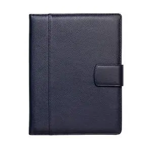 Italian Leather Executive Padfolio, Folder Organizer with Magnetic Closure and Writing Pad, Handmade in Italy, Navy Blue Italian Leather Executive Padfolio, Folder Organizer with Magnetic Closure and Writing Pad, Handmade in Italy, Navy Blue