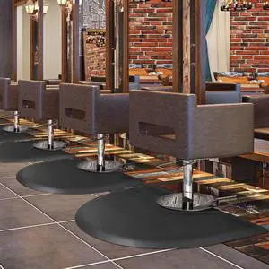 Salon mats for Hair Stylist 3x5 Barber Shop Salon Floor Chair Mat -Black Semi Circle Hair Stylist Station Anti Fatigue Salon Mats -1/2" Thick Salon Standing Mat Salon mats for Hair Stylist 3x5 Barber Shop Salon Floor Chair Mat -Black Semi Circle Hair Stylist Station Anti Fatigue Salon Mats -1/2" Thick Salon Standing Mat
