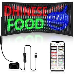 LED Sign, 28''x5''Huge Bright Pre-Made Animations & Text Programmable Led Car Sign, Open Sign, Scrolling Huge Bright Advertising Bluetooth APP Control LED Sign for Car| Store | Christmas LED Sign, 28''x5''Huge Bright Pre-Made Animations & Text Programmable Led Car Sign, Open Sign, Scrolling Huge Bright Advertising Bluetooth APP Control LED Sign for Car| Store | Christmas