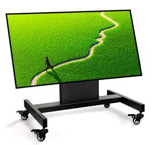 Rolling TV Stand, Mobile TV Cart, Low Profile Floor Confidence Monitor Cart for 32-75 inch Screen, Height Adjustable, 90°Adjustable Viewing Angle Rolling TV Stand, Mobile TV Cart, Low Profile Floor Confidence Monitor Cart for 32-75 inch Screen, Height Adjustable, 90°Adjustable Viewing Angle