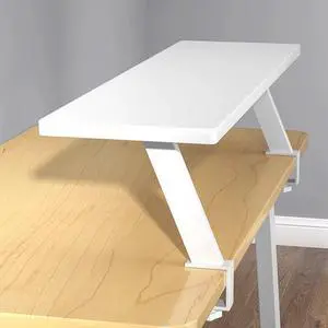 39.4x7.8 in Clamp on Desk Shelf, Adjustable Floating Desks Shelf Space Saving Desktop Extender Storage Organizer for Office, Dorm, Home Desk Organization, White 39.4x7.8 in Clamp on Desk Shelf, Adjustable Floating Desks Shelf Space Saving Desktop Extender Storage Organizer for Office, Dorm, Home Desk Organization, White