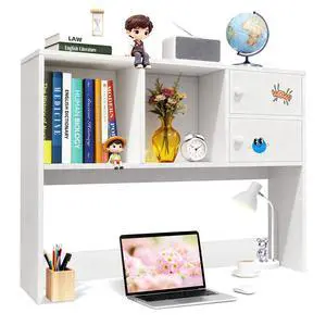 Desk Hutch with 4 Shelves for Computer Desk, White | 4 Storage Shelves, Spacious Desk Organization, Stable Construction, Space-Saving Design, Ideal for Office, Study & Dorm Desk Hutch with 4 Shelves for Computer Desk, White | 4 Storage Shelves, Spacious Desk Organization, Stable Construction, Space-Saving Design, Ideal for Office, Study & Dorm