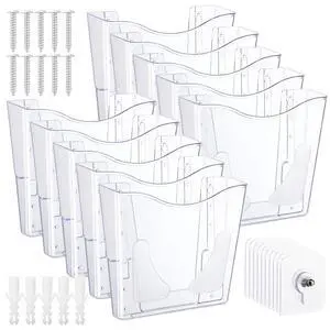 10 Pack Acrylic Wall Pocket File Holders Single Pocket Wall Mount File Organizer Hanging Mail Magazines Organizers for Office Home Classroom(Transparent) 10 Pack Acrylic Wall Pocket File Holders Single Pocket Wall Mount File Organizer Hanging Mail Magazines Organizers for Office Home Classroom(Transparent)