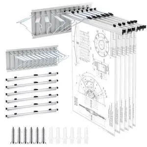 Blue Print Organizer Mobile Blueprint Storage Rack with 6 Clamps Wall Mount File Organizer for Holds up to 1200 Blueprints File Display Plan Jobsite Construction Sites Office Home (30 Inch) Blue Print Organizer Mobile Blueprint Storage Rack with 6 Clamps Wall Mount File Organizer for Holds up to 1200 Blueprints File Display Plan Jobsite Construction Sites Office Home (30 Inch)