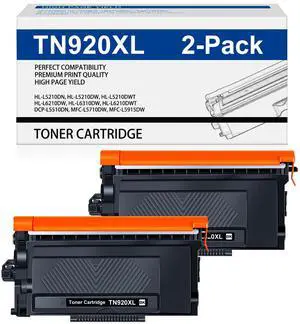 TN920XL Toner Cartridge Compatible for TN920 TN-920XL TN920XXL MFC-L5915DW Toner Cartridges for HL-L6210DW HL-L6310DW HL-L5210DN HL-L5210DW HL-L5210DWT MFC-L5710DW(2Pack, Black) TN920XL Toner Cartridge Compatible for TN920 TN-920XL TN920XXL MFC-L5915DW Toner Cartridges for HL-L6210DW HL-L6310DW HL-L5210DN HL-L5210DW HL-L5210DWT MFC-L5710DW(2Pack, Black)