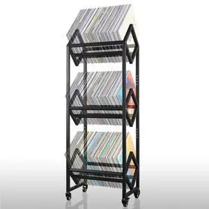 3-Tier Adjustable Vinyl Record Holder Rack Stand (Up to 300 LP) | Album Display Stand, Up to 300 LP Storage, Powder Coated High End Design, For Home, Office 3-Tier Adjustable Vinyl Record Holder Rack Stand (Up to 300 LP) | Album Display Stand, Up to 300 LP Storage, Powder Coated High End Design, For Home, Office