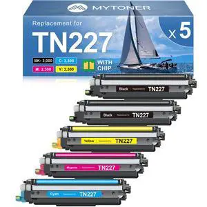 TN227 TN-227 TN-227BK/C/M/Y High Yield Toner Cartridge TN 227 TN223 | Compatible for Brother TN-223BK/C/M/Y TN-223 for HL-L3210CW MFC-L3770CDW MFC-L3750CDW MFC-L3710CW HL-L3270CDW Printer 5 Pack TN227 TN-227 TN-227BK/C/M/Y High Yield Toner Cartridge TN 227 TN223 | Compatible for Brother TN-223BK/C/M/Y TN-223 for HL-L3210CW MFC-L3770CDW MFC-L3750CDW MFC-L3710CW HL-L3270CDW Printer 5 Pack