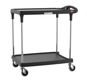 myCart Plus Utility Cart - Choose-Your-Height Adjustable Heavy Duty Rolling Cart for Home, Commercial and Industrial Use - 2-Shelf, 300 lbs Capacity - 23.9" W x 34.4" L x 35.5-39.5" H - Black myCart Plus Utility Cart - Choose-Your-Height Adjustable Heavy Duty Rolling Cart for Home, Commercial and Industrial Use - 2-Shelf, 300 lbs Capacity - 23.9" W x 34.4" L x 35.5-39.5" H - Black