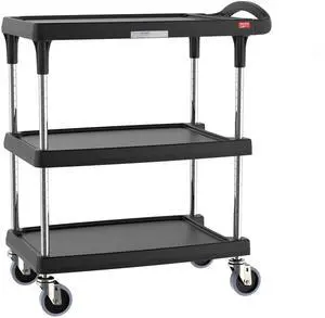 myCart Plus Utility Cart - Choose-Your-Height Adjustable Heavy Duty Rolling Cart for Home, Commercial and Industrial Use - 3-Shelf, 400 lbs Capacity - 18.3" W x 31.5" L x 35.5-39.5" H - Black myCart Plus Utility Cart - Choose-Your-Height Adjustable Heavy Duty Rolling Cart for Home, Commercial and Industrial Use - 3-Shelf, 400 lbs Capacity - 18.3" W x 31.5" L x 35.5-39.5" H - Black