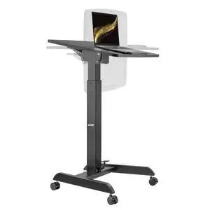 47" Height Adjustable Mobile Workstation with Tilting Desk Black | 3 ft 11 inches - Foot Pedal Pneumatic Standing Desk Cart - Mobile Laptop Cart - Mobile Cart with Brake Casters 47" Height Adjustable Mobile Workstation with Tilting Desk Black | 3 ft 11 inches - Foot Pedal Pneumatic Standing Desk Cart - Mobile Laptop Cart - Mobile Cart with Brake Casters