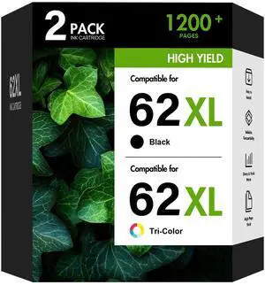 62XL 62 XL 7640 Ink Cartridges for HP Printers Black and Color Combo Pack | Replacement for HP62 62 XL Ink for HP Envy 7640 5660 7645 7640 5740 OfficeJet 250 Printer (2-Pack, Black/Tricolor) 62XL 62 XL 7640 Ink Cartridges for HP Printers Black and Color Combo Pack | Replacement for HP62 62 XL Ink for HP Envy 7640 5660 7645 7640 5740 OfficeJet 250 Printer (2-Pack, Black/Tricolor)