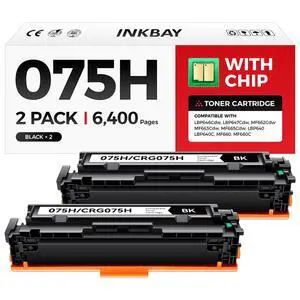 075H Black Toner Cartridge 2PK Replacement for Canon 075H 075 Toner Compatible with Canon Color imageCLASS LBP646Cdw MF662Cdw MF664Cdw MF665Cdw LBP647Cdw LBP640 MF660 Printer- High Capacity with Chip 075H Black Toner Cartridge 2PK Replacement for Canon 075H 075 Toner Compatible with Canon Color imageCLASS LBP646Cdw MF662Cdw MF664Cdw MF665Cdw LBP647Cdw LBP640 MF660 Printer- High Capacity with Chip