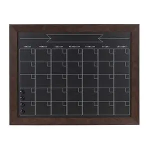 Beatrice Framed Magnetic Chalkboard Monthly Calendar, 23x29, Walnut Brown Beatrice Framed Magnetic Chalkboard Monthly Calendar, 23x29, Walnut Brown