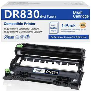 DR830 Drum Unit High Yield (Not Toner) Replacement for Brother DR-830 Drum Unit Black 1 Pack HL-L2400D HL-L2460DW HL-L2405W HL-L2465DW HL-L2480DW DCP-L2640DW MFC-L2820DWXL MFC-L2820DW Printer DR830 Drum Unit High Yield (Not Toner) Replacement for Brother DR-830 Drum Unit Black 1 Pack HL-L2400D HL-L2460DW HL-L2405W HL-L2465DW HL-L2480DW DCP-L2640DW MFC-L2820DWXL MFC-L2820DW Printer