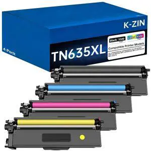 TN635XL Toner 4-Pack Work for Brother MFC-L8930CDW/HL-L8430CDW Series | Compatible: MFC-L8930CDW, HL-L8430CDW, HL-L8430CDWT, HL-L8570CDW, MFC-L8730CDW, MFC-L8970CDW, MFC-EX575 TN635XL Toner 4-Pack Work for Brother MFC-L8930CDW/HL-L8430CDW Series | Compatible: MFC-L8930CDW, HL-L8430CDW, HL-L8430CDWT, HL-L8570CDW, MFC-L8730CDW, MFC-L8970CDW, MFC-EX575