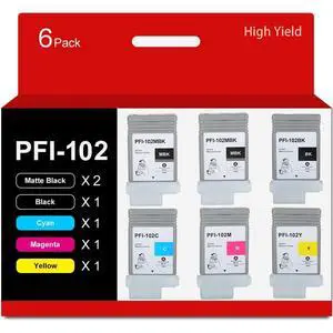 PFI-102 Compatible for Canon PFI-102MBK PFI-102BK PFI-102C PFI-102M PFI-102Y Ink Tank for Canon IPF500 IPF600 IPF605 IPF610 IPF650 IPF700 IPF710 IPF720 Printer 6-Pack 130ML PFI-102 Compatible for Canon PFI-102MBK PFI-102BK PFI-102C PFI-102M PFI-102Y Ink Tank for Canon IPF500 IPF600 IPF605 IPF610 IPF650 IPF700 IPF710 IPF720 Printer 6-Pack 130ML