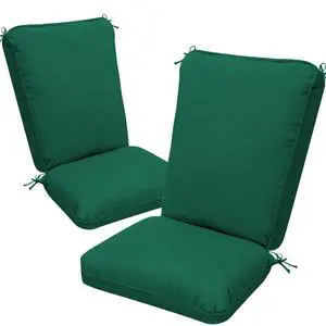 2 Pack Adirondack Chair Cushions, Waterproof & Fade-Resistant Outdoor Rocking Chair Cushion Set, Removable Seat Pads with Ties for High Back Dining or Patio Chairs, Green1# 2 Pack Adirondack Chair Cushions, Waterproof & Fade-Resistant Outdoor Rocking Chair Cushion Set, Removable Seat Pads with Ties for High Back Dining or Patio Chairs, Green1#