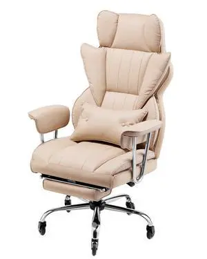 Executive Office Chair with Footrest, 400lb Capacity Oversize Office Chair with Lumbar Pillow & Removable Armrests, Heavy Duty Ergonomic Chair, PU Leather Reclining Home Office Desk Chair, Brown Executive Office Chair with Footrest, 400lb Capacity Oversize Office Chair with Lumbar Pillow & Removable Armrests, Heavy Duty Ergonomic Chair, PU Leather Reclining Home Office Desk Chair, Brown