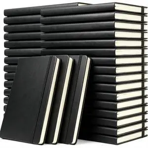 36 Pack Pu Leather Lined Journal Notebooks, A5 Executive Notebooks Bulk, 5.5 x 8.3 Inch Hardcover Notepad for Business Office School (black) 36 Pack Pu Leather Lined Journal Notebooks, A5 Executive Notebooks Bulk, 5.5 x 8.3 Inch Hardcover Notepad for Business Office School (black)