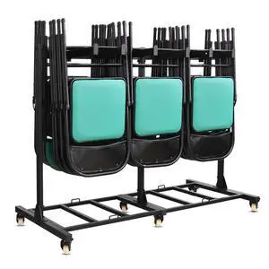 Folding Chair Cart with Wheels, 500 LBS Heavy Duty Chair Storage Rack Dolly for 42 Chairs or 12 Tables, Lockable Rolling Cart for Weddings, Church, Events, Garage Folding Chair Cart with Wheels, 500 LBS Heavy Duty Chair Storage Rack Dolly for 42 Chairs or 12 Tables, Lockable Rolling Cart for Weddings, Church, Events, Garage