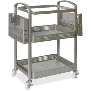 Mobile File Cart, 12.5" x 22.4" x 25.25", Metal, Champagne Gold Mobile File Cart, 12.5" x 22.4" x 25.25", Metal, Champagne Gold