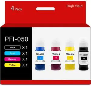 PFI-050 PFI050 Ink Cartridge Compatible for Canon imagePROGRAF TC-20 TC-20M Printer for Canon PFI-050 4 Pack 70ML (Black/Cyan/Magenta/Yellow) PFI-050 PFI050 Ink Cartridge Compatible for Canon imagePROGRAF TC-20 TC-20M Printer for Canon PFI-050 4 Pack 70ML (Black/Cyan/Magenta/Yellow)
