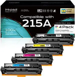 215A Toner Cartridges 4 Pack with Chip Replacement for HP 215 A | Works with HP W2310A W2311A W2312A W2313A for HP LaserJet Pro M183fw M183fdw M182nw M155dw M155nw (Black Cyan Magenta Yellow) 215A Toner Cartridges 4 Pack with Chip Replacement for HP 215 A | Works with HP W2310A W2311A W2312A W2313A for HP LaserJet Pro M183fw M183fdw M182nw M155dw M155nw (Black Cyan Magenta Yellow)