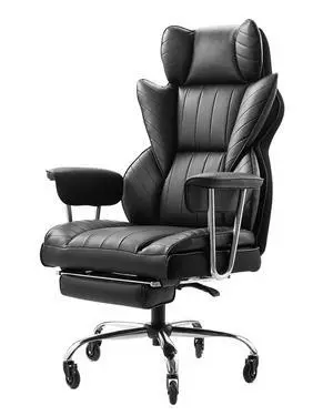 Executive Office Chair with Footrest, 400lb Capacity Oversize Office Chair with Lumbar Pillow & Removable Armrests, Heavy Duty Ergonomic Chair, PU Leather Reclining Home Office Desk Chair, Black Executive Office Chair with Footrest, 400lb Capacity Oversize Office Chair with Lumbar Pillow & Removable Armrests, Heavy Duty Ergonomic Chair, PU Leather Reclining Home Office Desk Chair, Black