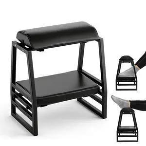 Adjustable Double Step Footrest Under Desk,9-Angle Double Step Foot Stool for Office & Home, Ergonomic Foot Support with Non-Slip Pads - Black Adjustable Double Step Footrest Under Desk,9-Angle Double Step Foot Stool for Office & Home, Ergonomic Foot Support with Non-Slip Pads - Black