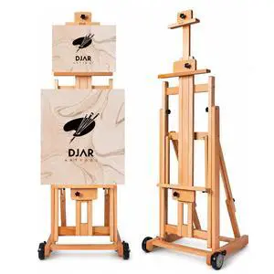 Large H-Frame Painting Easel for Adults, Solid Beech Wood, Walnut | Movable & Tilting Flat Floor Stand, Holds Canvases up to 78", Adjustable Heavy Duty Studio Art Easel for Artists Large H-Frame Painting Easel for Adults, Solid Beech Wood, Walnut | Movable & Tilting Flat Floor Stand, Holds Canvases up to 78", Adjustable Heavy Duty Studio Art Easel for Artists
