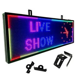P10 Programmable Scrolling LED SIGN 40"×14" LED Display, 4000cd/m³ High Brightness led Display with WIFI+USB, Indoor Outdoor Digital Sign Screen, SMD Technology Open Sign for Advertising Advertising P10 Programmable Scrolling LED SIGN 40"×14" LED Display, 4000cd/m³ High Brightness led Display with WIFI+USB, Indoor Outdoor Digital Sign Screen, SMD Technology Open Sign for Advertising Advertising