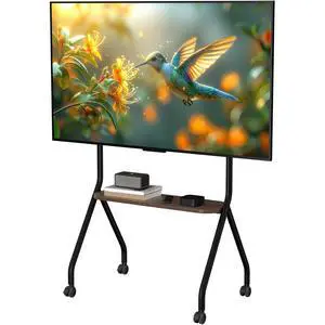 Rolling TV Stand for 49-75 Inch LCD LED OLED Flat/Curved Panel Screen TVs, Mobile TV Stand with Wheels, Height Adjustable TV Floor Stand, Holds up to 110 Lbs, Max VESA 600 x 600 mm, Black Rolling TV Stand for 49-75 Inch LCD LED OLED Flat/Curved Panel Screen TVs, Mobile TV Stand with Wheels, Height Adjustable TV Floor Stand, Holds up to 110 Lbs, Max VESA 600 x 600 mm, Black