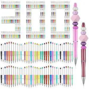 300 Pcs Beadable Pen Bulk Assorted Plastic Bead Pen DIY Black Ink Ballpoint for DIY Making Kids Students Office Back to School Gift Supplies(Multicolor) 300 Pcs Beadable Pen Bulk Assorted Plastic Bead Pen DIY Black Ink Ballpoint for DIY Making Kids Students Office Back to School Gift Supplies(Multicolor)