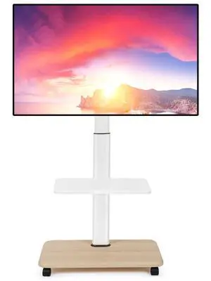 Rolling TV Stand Mobile TV Cart for 32-70 Inch Flat/Curved LED/LCD/OLED Height Adjustable Portable TV Stand on Wheels up to 100lbs Floor TV Mount with Laptop DVD Shelf for Bedroom Outdoor White Rolling TV Stand Mobile TV Cart for 32-70 Inch Flat/Curved LED/LCD/OLED Height Adjustable Portable TV Stand on Wheels up to 100lbs Floor TV Mount with Laptop DVD Shelf for Bedroom Outdoor White