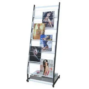 floor standing Brochure Display Stand with 4 wheels and 6 layers for reception rooms or offices magazine display stand (52'X18.7'X15.7') floor standing Brochure Display Stand with 4 wheels and 6 layers for reception rooms or offices magazine display stand (52'X18.7'X15.7')
