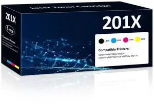 201X Toner Cartridges 4 Pack Compatible for Color Laser Jet Pro M277dw Reaplacement for HP201X CF400X Set High Yield with M252dw MFP M277dw M277n M277c6 Printer (Black/Cyan/Magenta/Yellow) 201X Toner Cartridges 4 Pack Compatible for Color Laser Jet Pro M277dw Reaplacement for HP201X CF400X Set High Yield with M252dw MFP M277dw M277n M277c6 Printer (Black/Cyan/Magenta/Yellow)