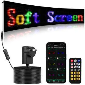 35"*8" Flexible Advertising LED Sign with 21-Key Remote and APP Control,Custom Animations, Patterns & Text,for Store,Hotel,School,Bar 35"*8" Flexible Advertising LED Sign with 21-Key Remote and APP Control,Custom Animations, Patterns & Text,for Store,Hotel,School,Bar