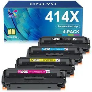 Compatible Toner Cartridge Replacement for HP 414X 414A for Color LaserJet Pro MFP M479fdw M479fdn M479dw Pro M454dw M454dn M455dn MFP M480f M479 M454 W2020X W2020A Printer Ink (BCMY, 4-Pack) Compatible Toner Cartridge Replacement for HP 414X 414A for Color LaserJet Pro MFP M479fdw M479fdn M479dw Pro M454dw M454dn M455dn MFP M480f M479 M454 W2020X W2020A Printer Ink (BCMY, 4-Pack)
