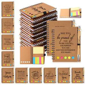 50 Set Back to School Teacher Appreciation Gifts Bulk Inspirational Notebook with Sticky Note and Bamboo Pen Set Coworker Thank You Gifts for Employee Team Staff Office Group (Kraft) 50 Set Back to School Teacher Appreciation Gifts Bulk Inspirational Notebook with Sticky Note and Bamboo Pen Set Coworker Thank You Gifts for Employee Team Staff Office Group (Kraft)