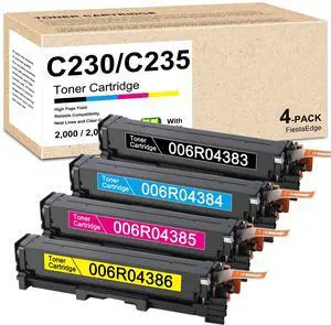 C230 C235 High-Capacity Toner Cartridge Black Cyan Magenta Yellow 4-Pack | Compatible for Xerox 006R04383 006R04384 006R04385 006R04386 Toner for C230 C235 C235DNI C230DNI Color Printer C230 C235 High-Capacity Toner Cartridge Black Cyan Magenta Yellow 4-Pack | Compatible for Xerox 006R04383 006R04384 006R04385 006R04386 Toner for C230 C235 C235DNI C230DNI Color Printer