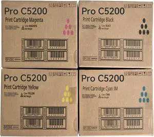 C5200 Toner Cartridge Extra High Capacity 828422 828423 828424 828425 Replacement for Ricoh Savin Lanier Pro C5200 C5200S C5210S Printer Toner (Black Cyan Magenta Yellow,4PK) C5200 Toner Cartridge Extra High Capacity 828422 828423 828424 828425 Replacement for Ricoh Savin Lanier Pro C5200 C5200S C5210S Printer Toner (Black Cyan Magenta Yellow,4PK)