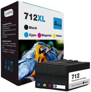 712XL Ink Cartridges Replacement for HP 712 Ink Cartridges Combo Pack Use for DesignJet T210 T230 T250 Design Jet T650 T630 Studio Plotter Printers (712 XL 4-Pack) 712XL Ink Cartridges Replacement for HP 712 Ink Cartridges Combo Pack Use for DesignJet T210 T230 T250 Design Jet T650 T630 Studio Plotter Printers (712 XL 4-Pack)