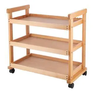 3-Tier Beechwood Rolling Cart with Caster Wheels, Natural | Art Supply Storage Organizer, Rolling Utility Cart Organizer for Studio and Classroom Use 3-Tier Beechwood Rolling Cart with Caster Wheels, Natural | Art Supply Storage Organizer, Rolling Utility Cart Organizer for Studio and Classroom Use