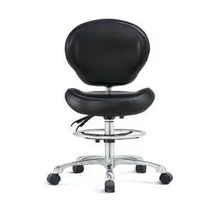 Drafting Stool Rolling Chair with Back Support - Height Adjustable Shop Chair with Wheels for Home Office, Studio (Black) Drafting Stool Rolling Chair with Back Support - Height Adjustable Shop Chair with Wheels for Home Office, Studio (Black)
